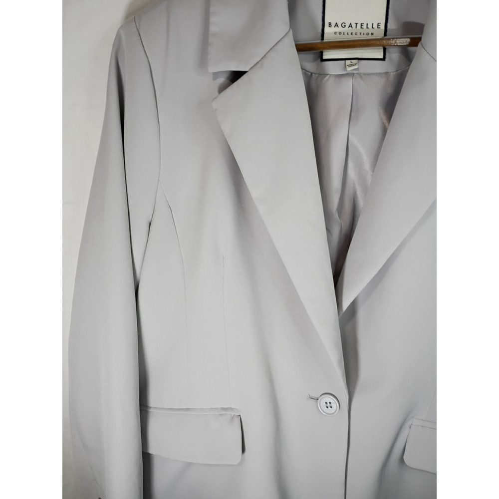 Bagatelle Collection Blazer Large Oversized Notch Lapel Gray City Spring - Picture 5 of 9